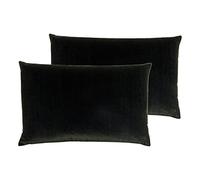 furn. Contra Polyester Filled Cushions (Twin Pack), Polyester, Linen, Black