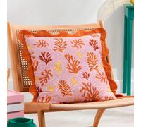 furn. Coral Scalloped Polyester Filled Cushion Furn Pink 50cm x 50cm
