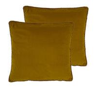 furn. Cosmo Feather Filled Cushions (Twin Pack), Polyester, Ochre