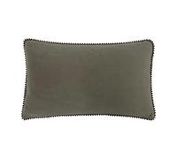 furn. Cosmo Polyester Filled Cushion - Soft Velvet Pom Pom Trim Decorative Pillow (Ochre - 45x45cm)