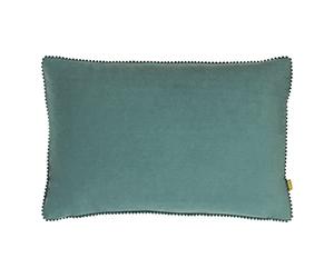 furn. Cosmo Rectangular Velvet Pom-Pom Feather Rich Filled Cushion