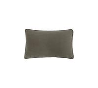 Furn Cosmo Soft Velvet Pom Pom Trimmed Cushion in Grey | Size: 30 cm x 50 cm Furn Grey 30 cm x 50 cm