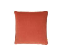 Furn Cosmo Soft Velvet Pom Pom Trimmed Cushion in Red | Size: 45 cm x 45 cm Furn Red 45 cm x 45 cm