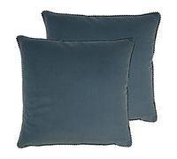 furn. Cosmo Twin Pack Feather Filled Cushions, Blue, 45 x 45cm