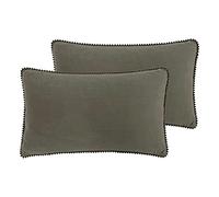 furn. Cosmo Twin Pack Feather Filled Cushions, Grey, 30 x 50cm