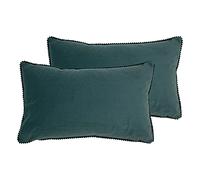 furn. Cosmo Twin Pack Feather Filled Cushions, Marine Blue, 30 x 50cm
