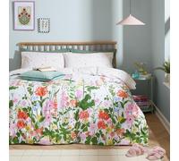 furn. Cottage Garden Duvet Cover Set - Reversible Floral Meadow Easy Care Cotton Blend Bedding (Multicolour - Single)
