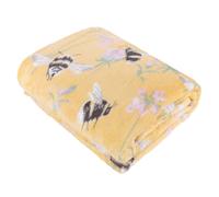 Furn Country Bee Printed Soft Fleece Throw in Yellow | Size: 130 cm x 150 cm Furn Yellow 130 cm x 150 cm