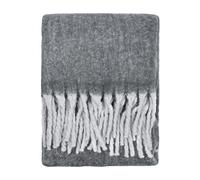furn. Cozy Throw - Soft Textured Woven Blanket with Tassels (Charcoal - 140x180cm)