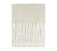furn. Cozy Throw - Soft Textured Woven Blanket with Tassels (Ecru - 140x180cm)
