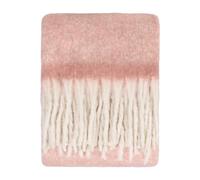 furn. Cozy Throw - Soft Textured Woven Blanket with Tassels (Pink - 140x180cm)