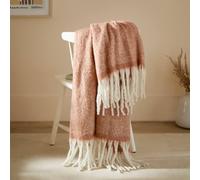 furn. Cozy Throw - Soft Textured Woven Blanket with Tassels (Rust - 140x180cm)
