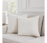 Furn. Cream Linen Effect Indoor Cushion, (L)40Cm X (W)40Cm, Pair