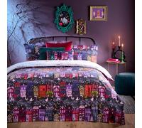 furn. Creepy Town Reversible Duvet Cover Set - Halloween Bedding (Charcoal - Single)