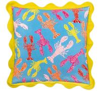 furn. Crustaceans Scalloped 100% Cotton Cushion Cover, Aqua