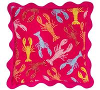 furn. Crustaceans Scalloped 100% Cotton Cushion Cover, Pink