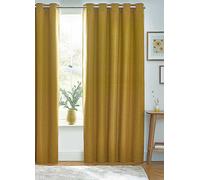furn. Dawn Blackout Thermal Eyelet Curtains Mustard
