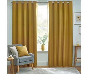 Furn. Dawn Eyelet Curtain,Mustard,168 x 229cm