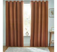 Furn Dawn Eyelet Curtains - Brick - 54in x 90in - Brick - 100% Polyester