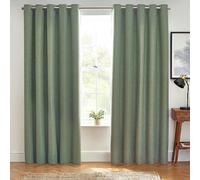 Furn Dawn Eyelet Curtains - Eucalyptus - 54in x 90in - Eucalyptus - 100% Polyester