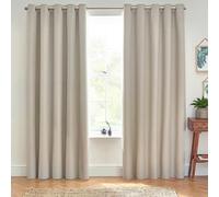 Furn Dawn Eyelet Curtains - Linen - 54in x 90in - Linen - 100% Polyester
