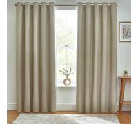 Furn Dawn Eyelet Curtains - Natural - 66in x 72in - Natural - 100% Polyester