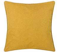 furn. Dawn Feather Filled Cushion - Soft Textured Neutral Tone Piped Edge Pillow (Mustard - 45x45cm)