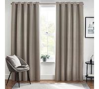 furn. Dawn Grey Thermal Blackout Eyelet Curtain 229 x 137cm - Size: W 137 x D 229cm - Wilko