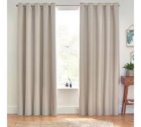 furn. Dawn Textured Blackout Eyelet Curtains - Thermal Lined Pair (Linen - Width 168 x Drop 183cm)