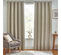 furn. Dawn Blackout Eyelet Curtains 229 x 137c Beige