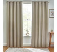 furn. Dawn Textured Blackout Eyelet Curtains - Thermal Lined Pair (Natural - Width 229 x Drop 229cm)