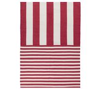 furn. Deck White Stripe Printed Indoor and Outdoor Rug 120 x 120cm - Wilko