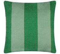 furn. Deck Stripe Woven Outdoor Cushion Cover - Reversible Bold Stripe Design, Heavy-Duty Fabric for Lasting Use (Green, Cover Only, 59x59cm)