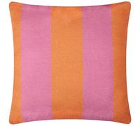 furn. Deck Stripe Woven Outdoor Cushion - Reversible Bold Stripe Design, Heavy-Duty Fabric for Lasting Use (Orange/Pink, Polyester Filled, 59x59cm)