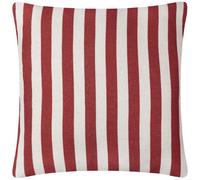 furn. Deck Stripe Woven Outdoor Cushion Cover - Reversible Bold Stripe Design, Heavy-Duty Fabric for Lasting Use (White/Red, Cover Only, 59x59cm)