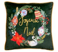 Furn. Deck The Halls Baubles Rectangular Velvet Polyester Filled Cushion