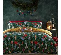 furn. Deck The Halls Christmas Duvet Set King Green