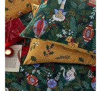 furn Deck The Halls Christmas Duvet Cover Set - Festive Bedding Holiday Décor (Green - Single)