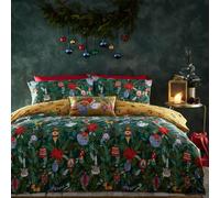 Furn. Deck The Halls Christmas Super King Duvet Cover Set, Green