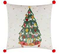 Furn Deck The Halls Tree Embroidered Cushion Cover - Multicoloured - Multicoloured - 43cm x 43cm