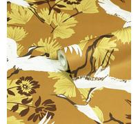 Furn. Demoiselle Mustard Yellow Botanical Printed Wallpaper