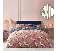 Furn. Demoiselle Single Duvet Cover Set, Cotton, Polyester, Blush/navy