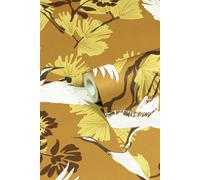 Furn Demoiselle Tropical Printed Wallpaper In Mustard Mustard