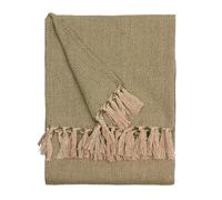 furn. Dessa Throw - Soft Indoor/Outdoor Quick Dry Woven Geometric Fringed Blanket (Olive - 130x180cm)