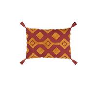 Furn Dharma Tufted Cotton Tasselled Polyester Filled Cushion In Orange Orange One Size
