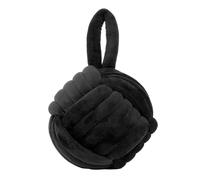 Furn Knot Velvet Door Stop - Soft Plush Weighted Decorative Doorstop, Modern Home Decor (Black)