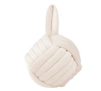Furn Knot Velvet Door Stop - Soft Plush Weighted Decorative Doorstop, Modern Home Decor (Natural)