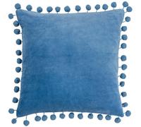 Furn. Dora Velvet Pom-Pom Feather Filled Cushion