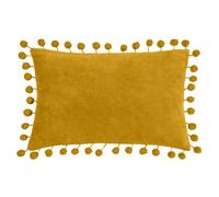 Furn. Dora Velvet Pom-Pom Polyester Filled Cushion