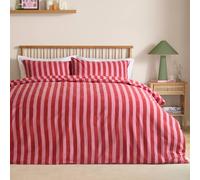 Furn Dual Tone Striped Duvet Cover Set, Super King, Pink/Red, Pink